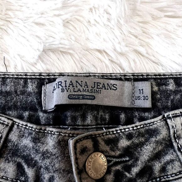 ADRIANA JEANS By LAMASINI Women's Jeans Ripped 5 Pockets Stretch Size 11 - Picture 3 of 13